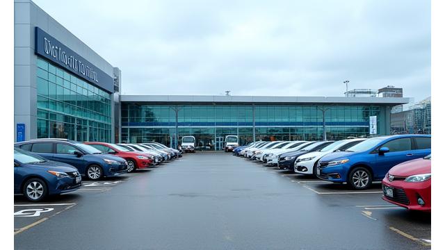 Toronto Pearson International Airport (YYZ) terminal with parked cars