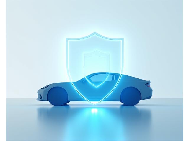 A car silhouette protected by a digital shield icon, representing comprehensive car rental insurance options.